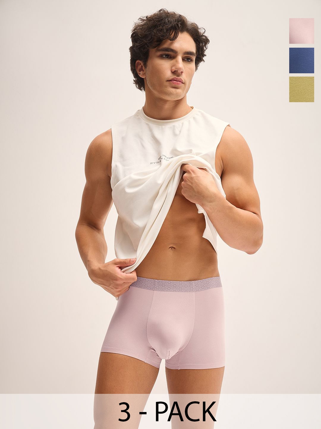 

THE BEAR HOUSE Pack Of 3 Breathability Modal Trunks BRI-ARPIK-P3, Blue