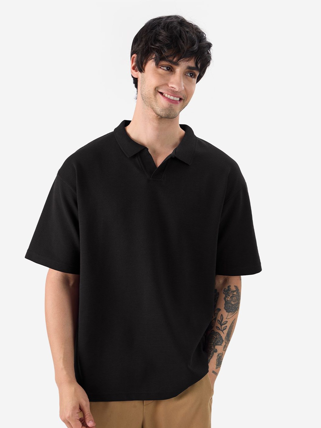 

The Souled Store Men V-Neck T-shirt, Black