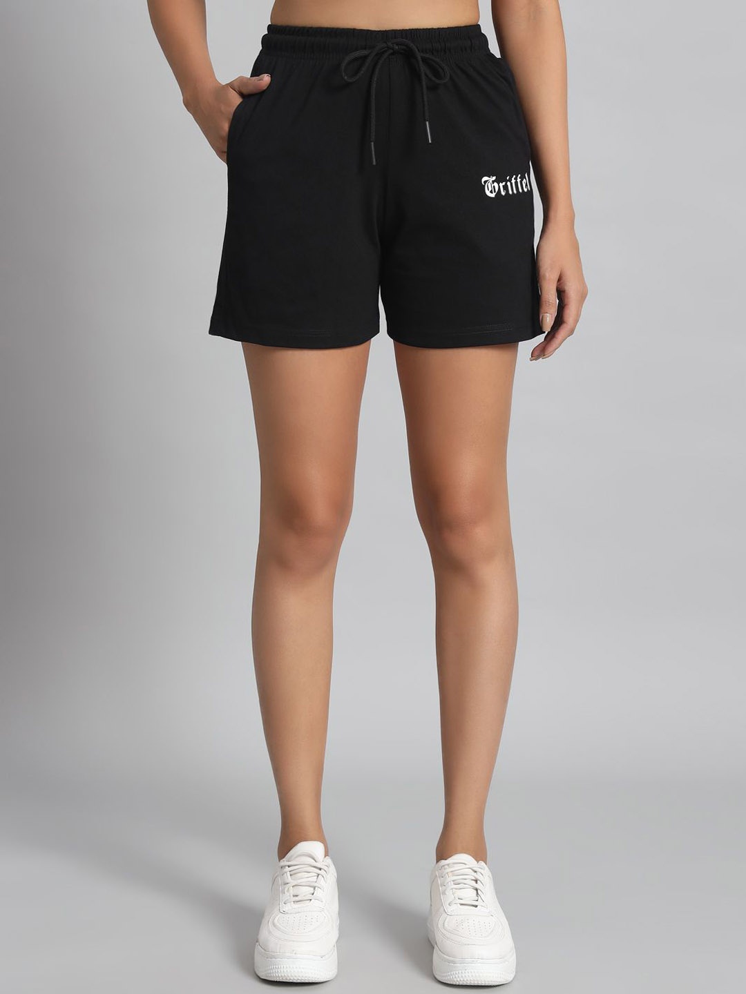 

GRIFFEL Women High-Rise Shorts, Black