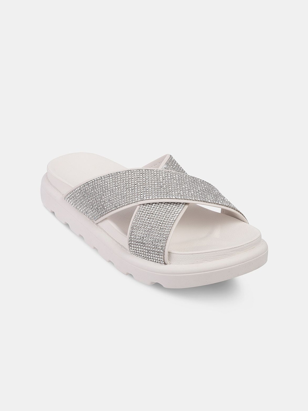 

Vizzano Women Embellished Party Open Toe Flats, Off white