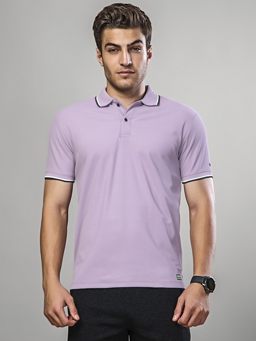 

SPORT SUN Men Polo Collar Dri-FIT Pockets T-shirt, Lavender