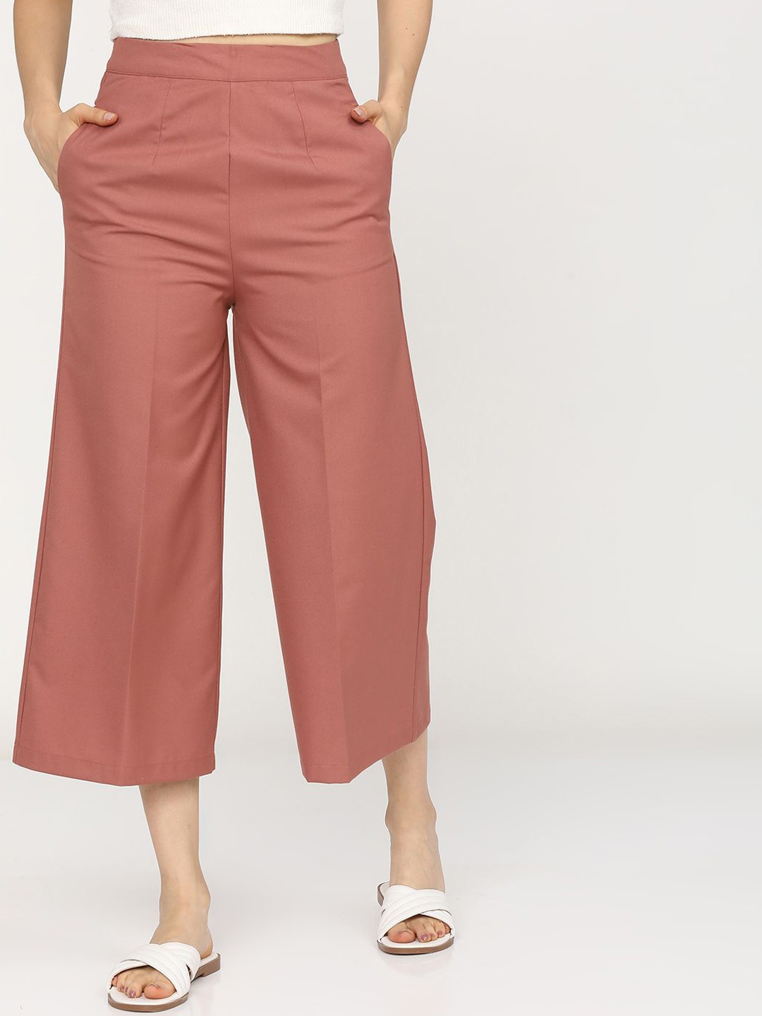 

Tokyo Talkies Women Tapered Fit Easy Wash Culottes Trousers, Orange