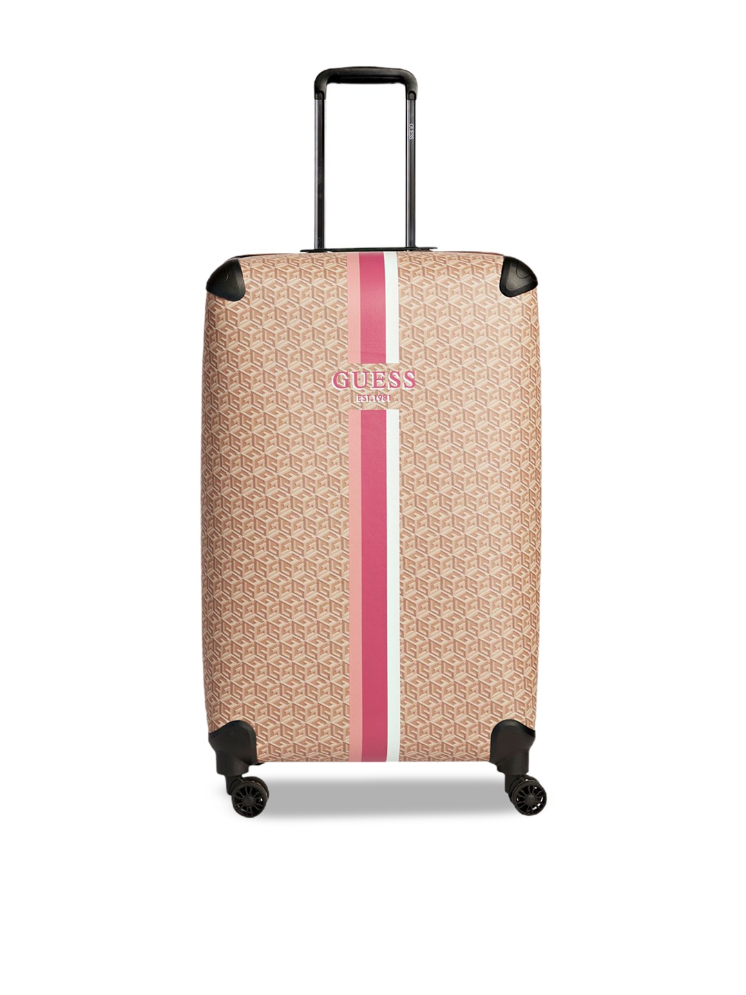 

GUESS AW23 Textured Hard Sided Trolley Bag, Beige