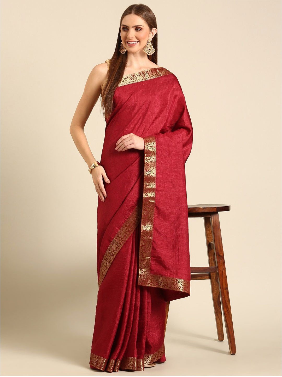 

all about you Zari Saree, Maroon