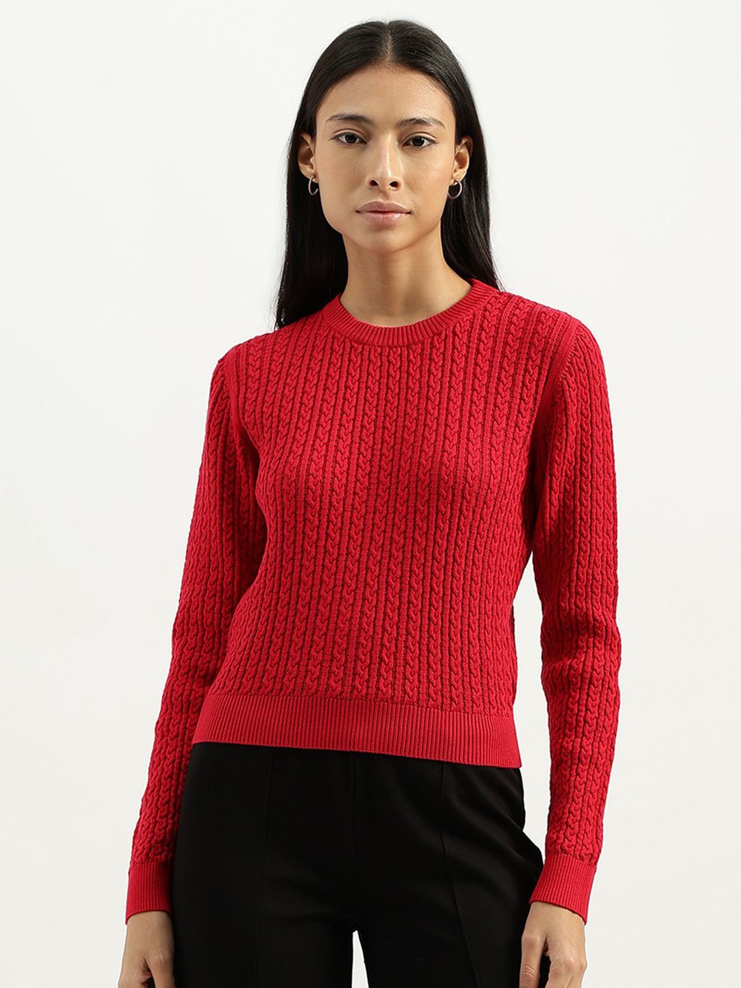 

United Colors of Benetton Women Printed Cardigan, Red