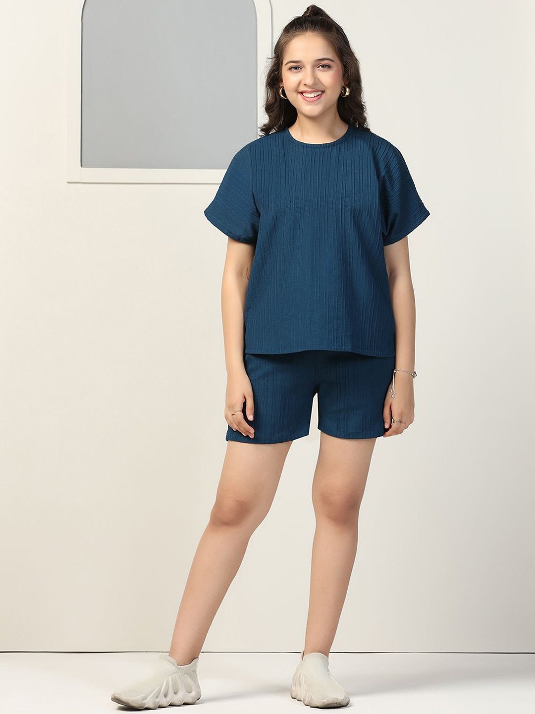 

OMPAX Girls T-shirt With Shorts, Blue