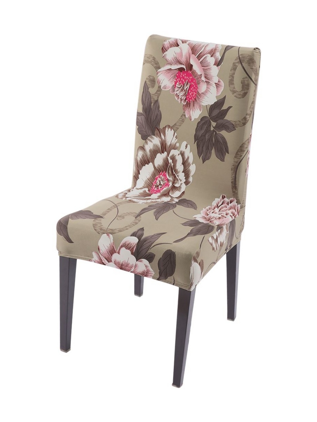 

HOKIPO Brown Printed Chair Cover