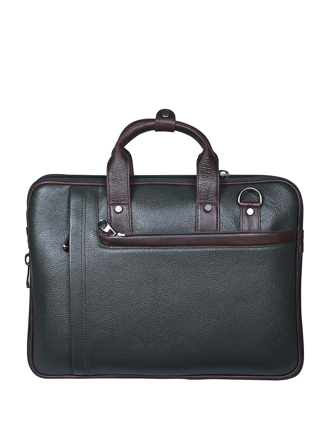 

Calvadoss Men Up To 15 Inch Textured Leather Laptop Bag, Green