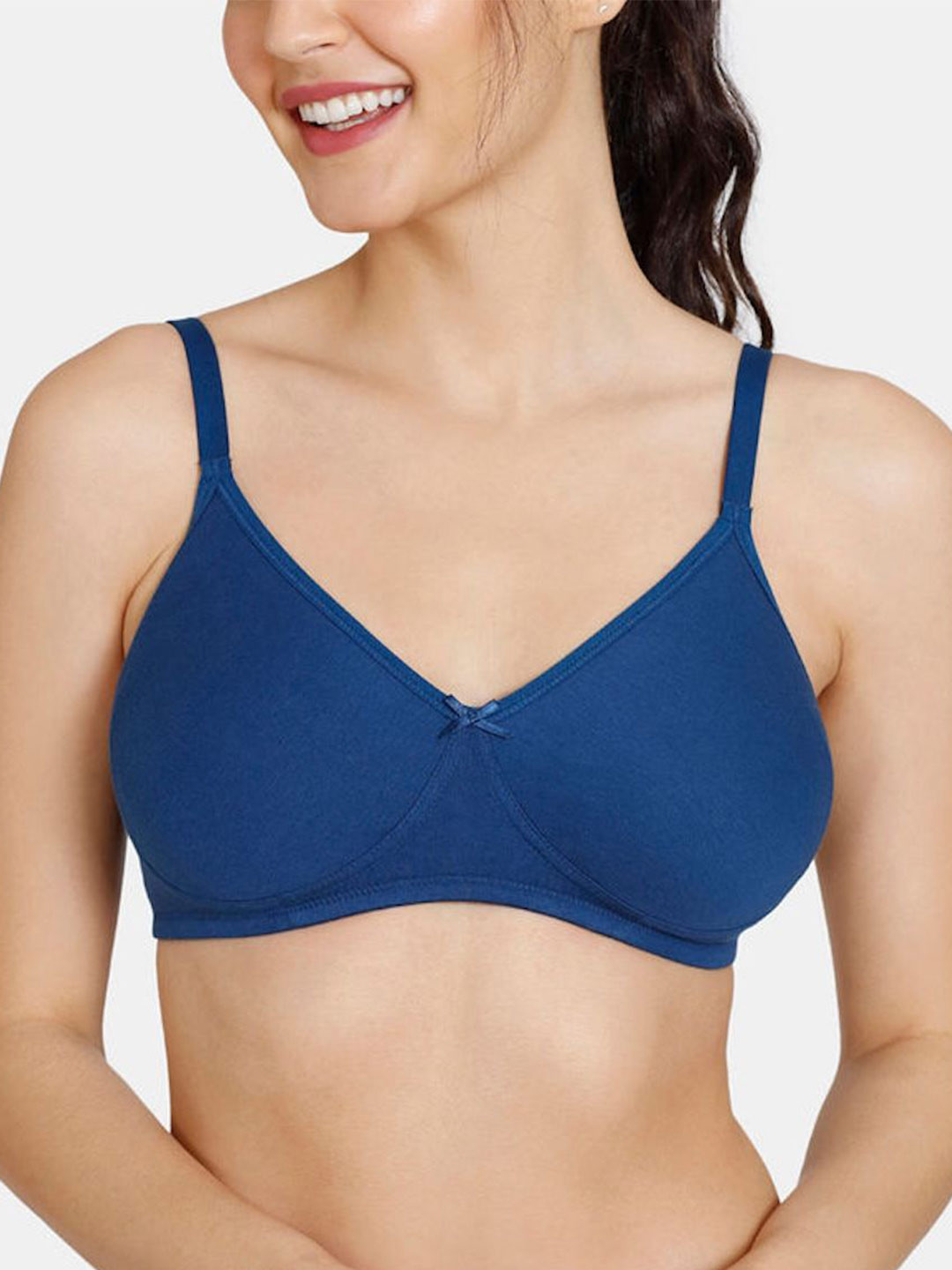 

DressBerry full Coverage Non Padded Solid Bra, Navy blue