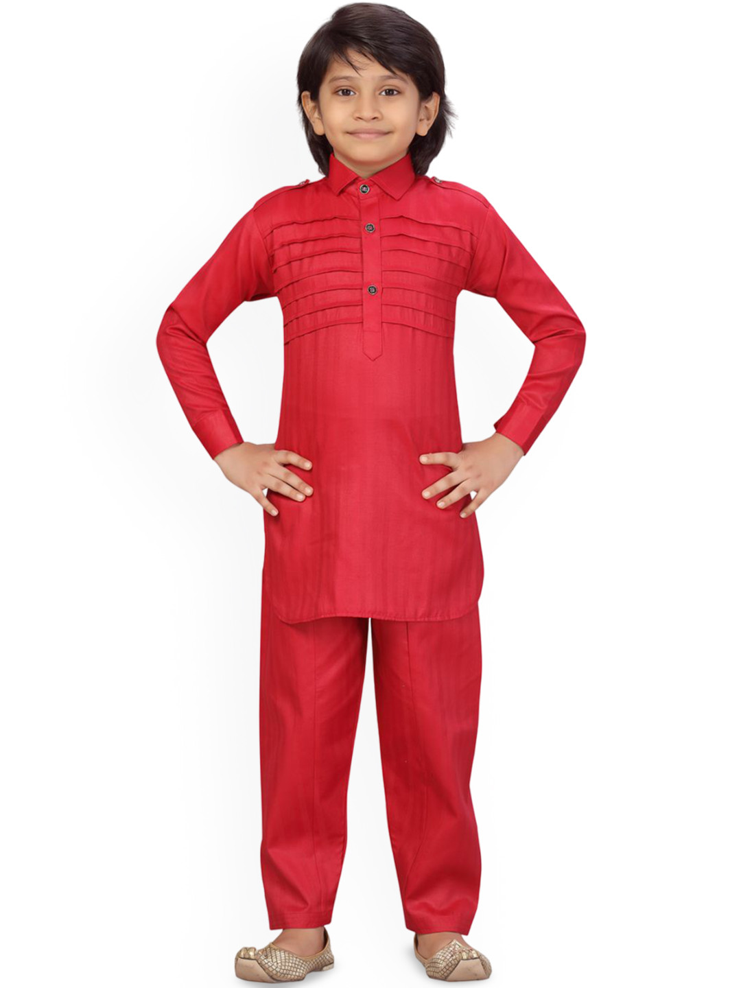 

BAESD Boys Pure Cotton Pathani Kurta with Patiala, Maroon