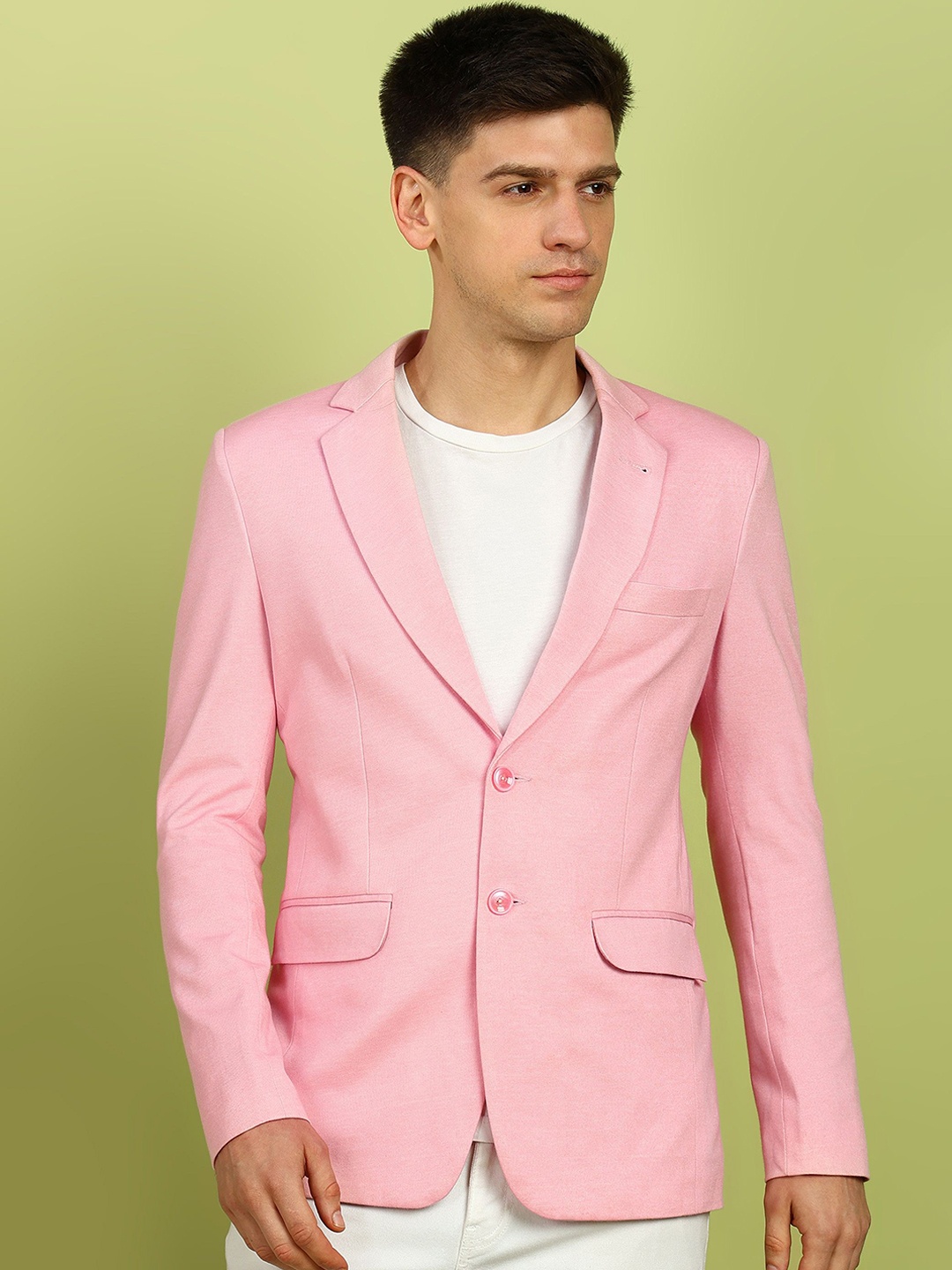 

FUBAR Slim-Fit Single-Breasted Blazer, Pink