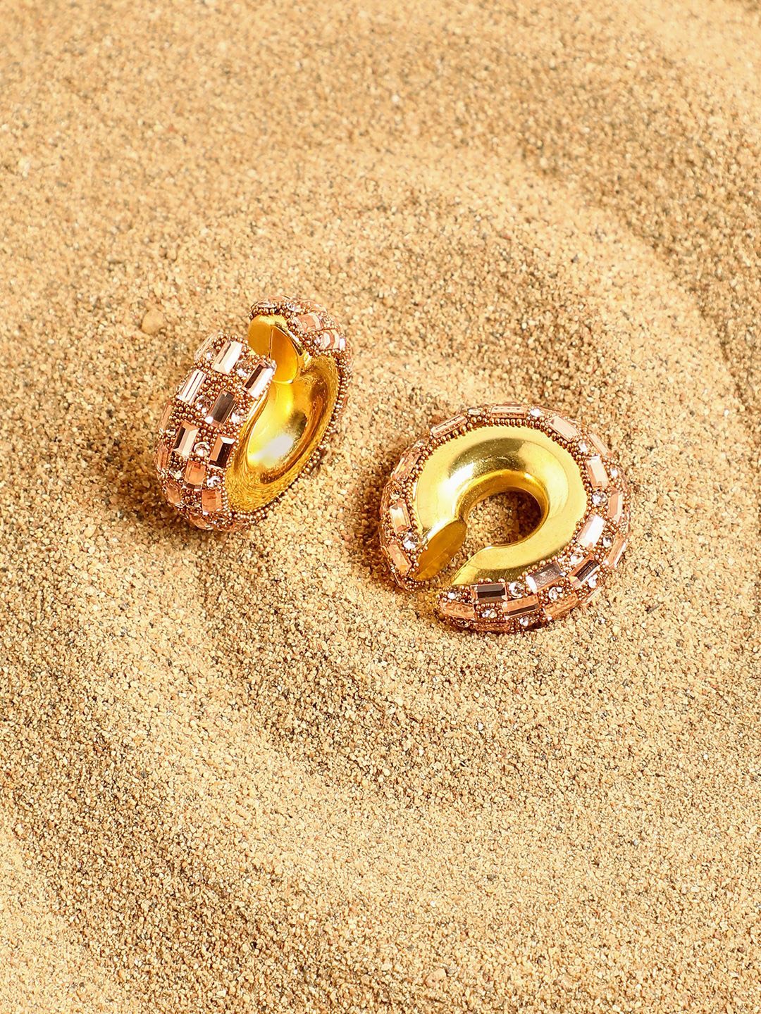 

SOHI Contemporary Studs Earrings, Brown