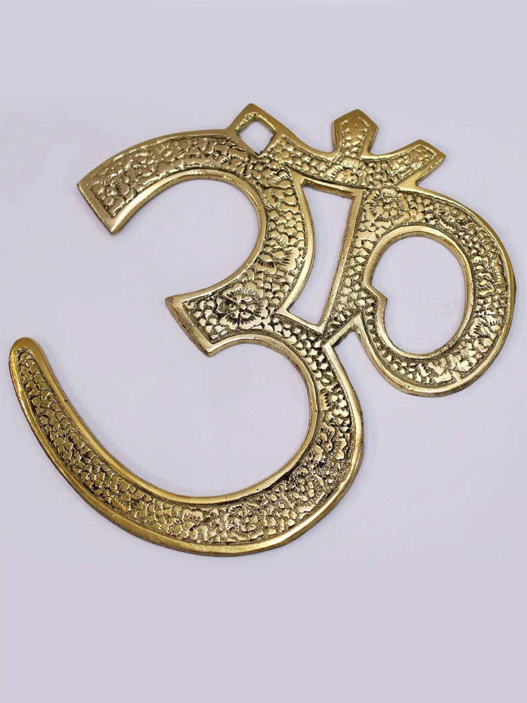 

Exotic India 4" Brass Om Wall Hanging, Gold