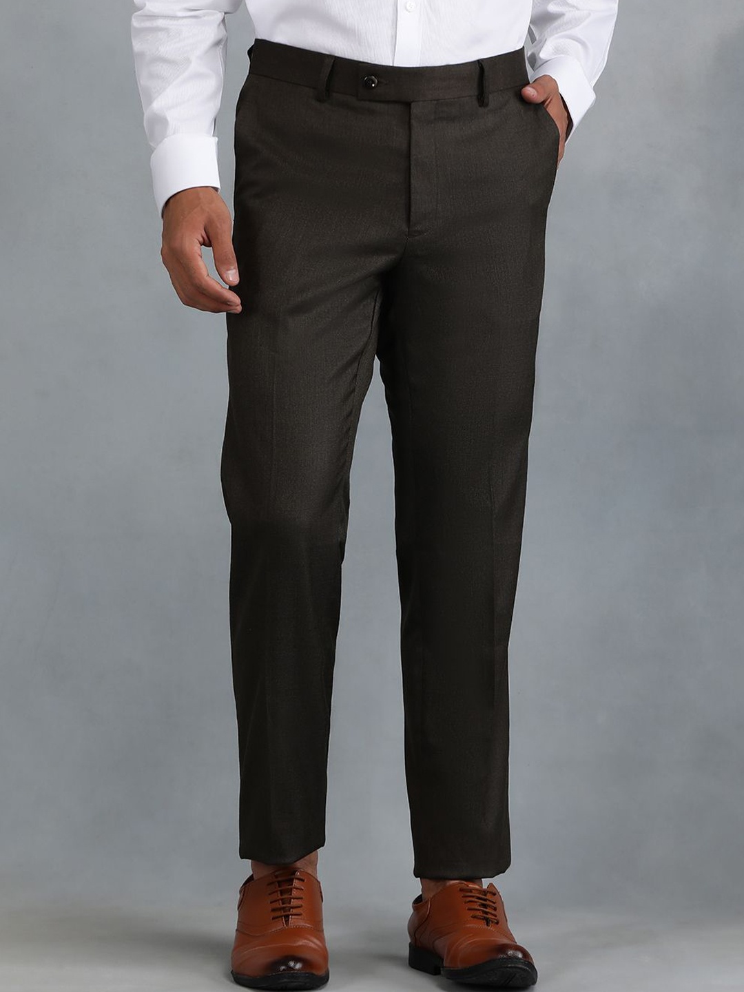 

Greenfibre Men Slim Fit Trousers, Brown