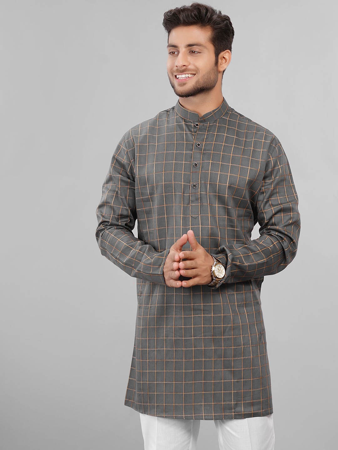 

LA'SCOOT Men Regular Kurta with Trousers, Grey