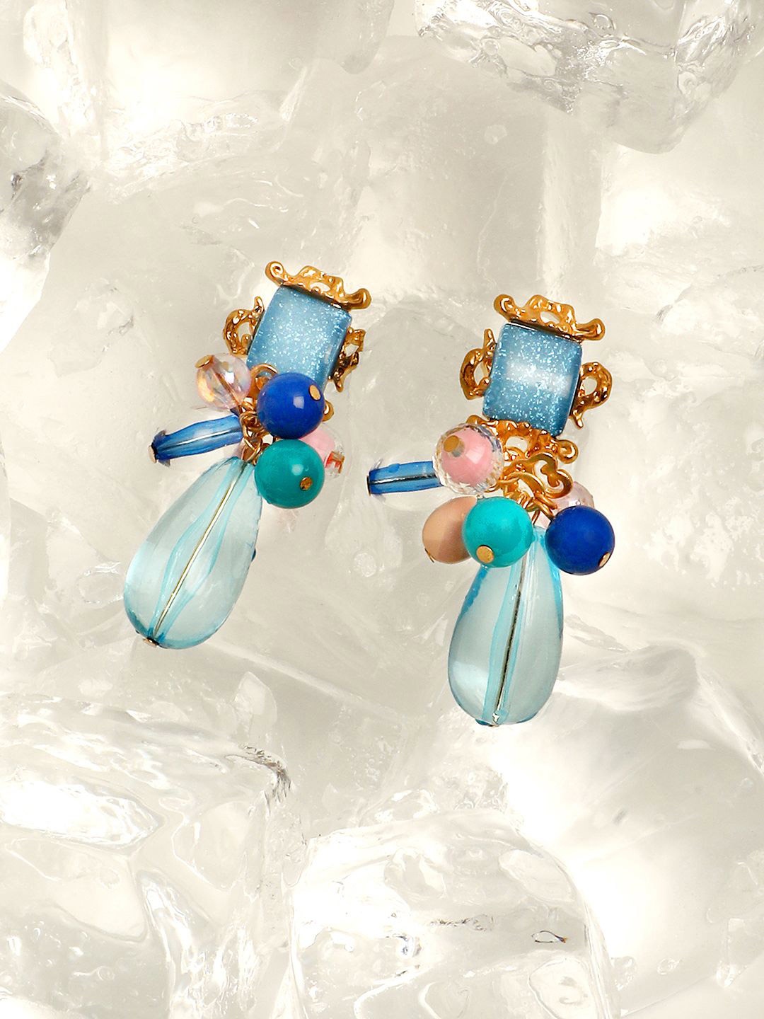 

SOHI Contemporary Drop Earrings, Blue