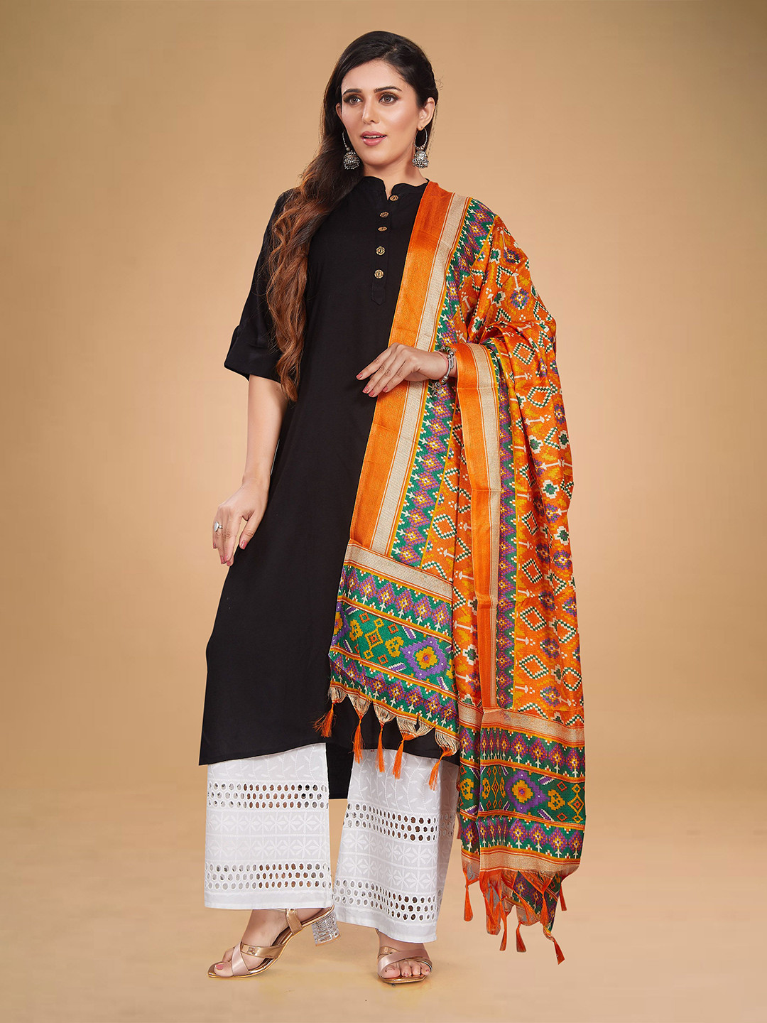 

Rani Saahiba Ethnic Motifs Printed Dupatta, Gold