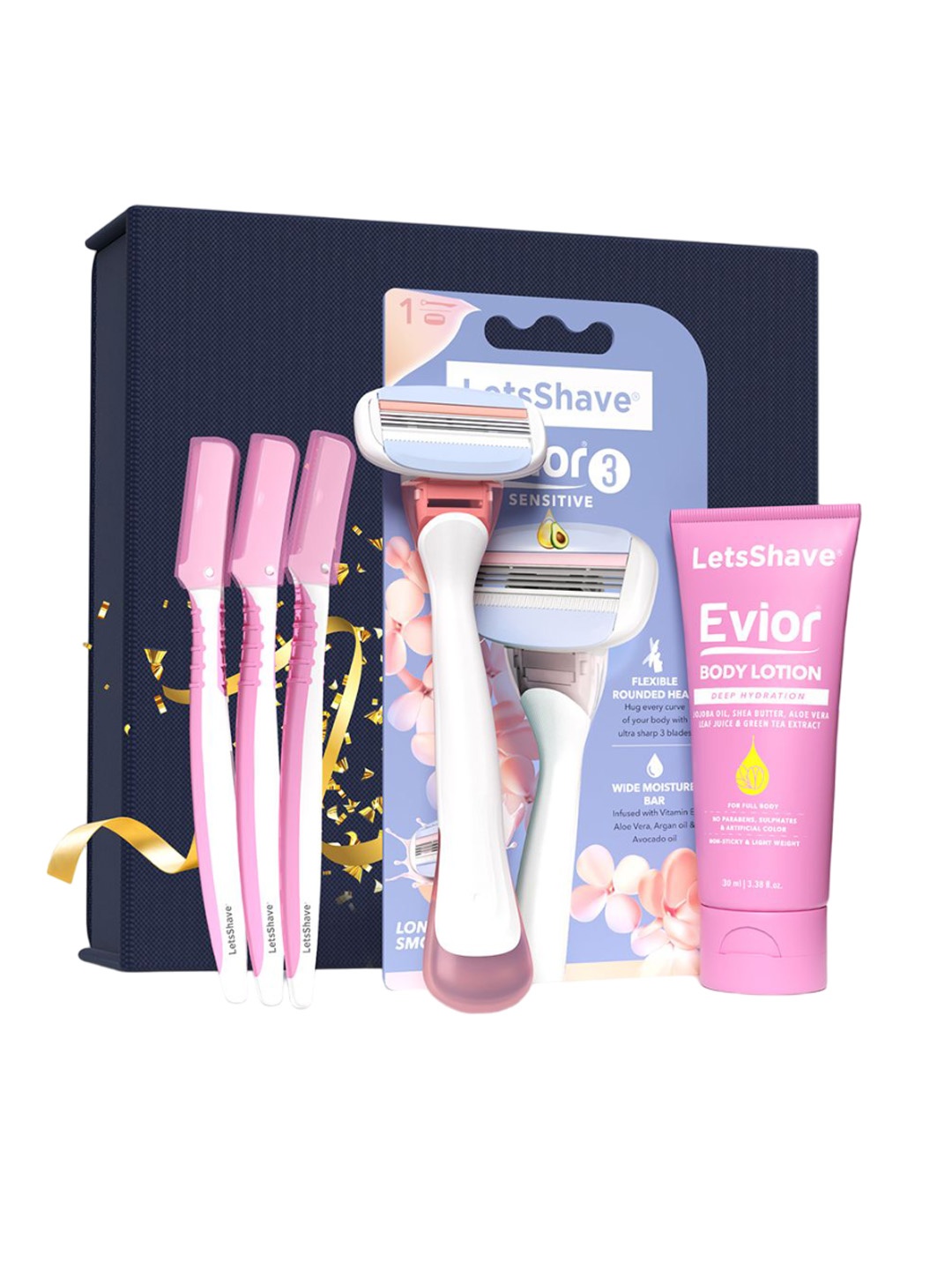 

LetsShave Women Evior 3 Gift Set, Pink