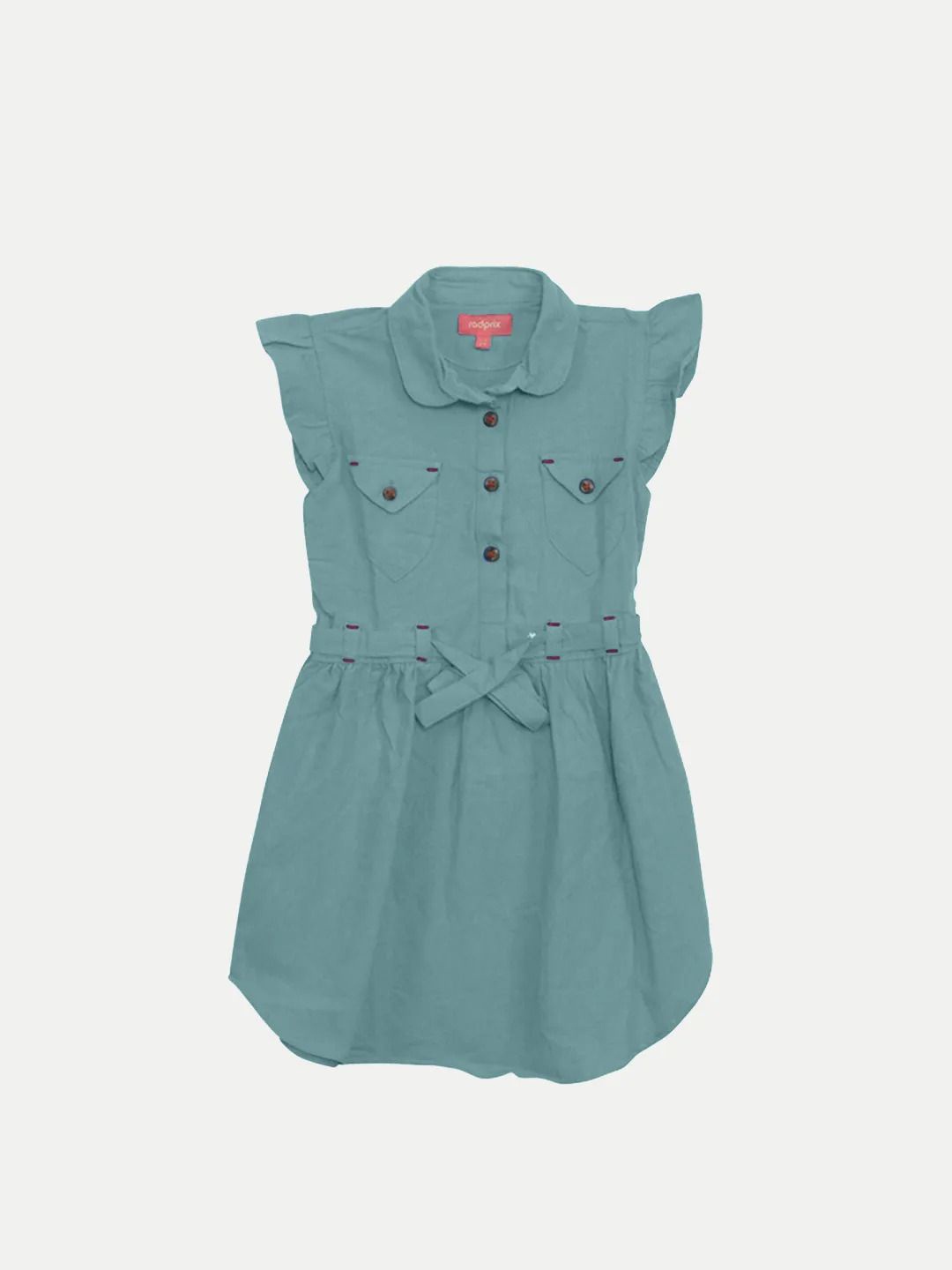 

BAESD Peter Pan Collar Flutter Sleeve Fit & Flare Dress, Green