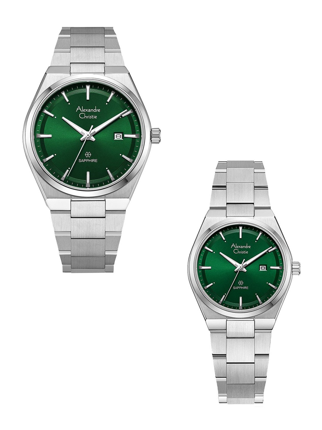 

Alexandre Christie Men Mother of Pearl Dial & Stainless Steel Bracelet Style Straps Analogue Watch, Green