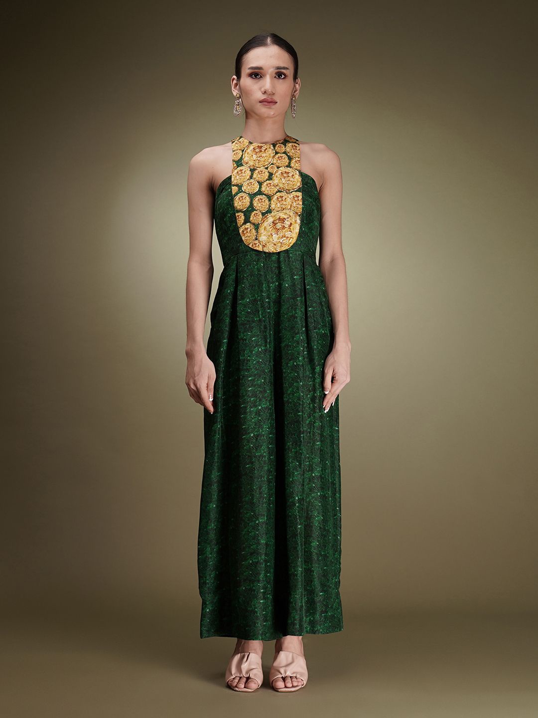 

Breathe by Aakanksha Singh Printed Basic Jumpsuit, Green