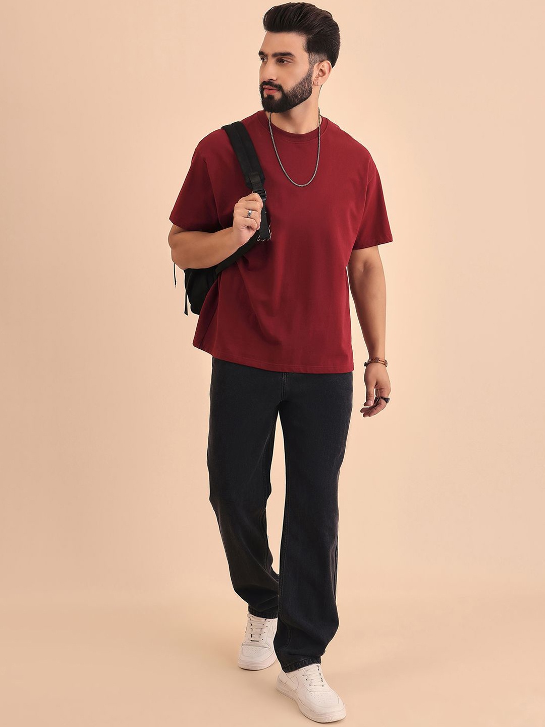 

Style Quotient Men Comfort Relaxed Fit Mid-Rise Cotton Jeans, Black