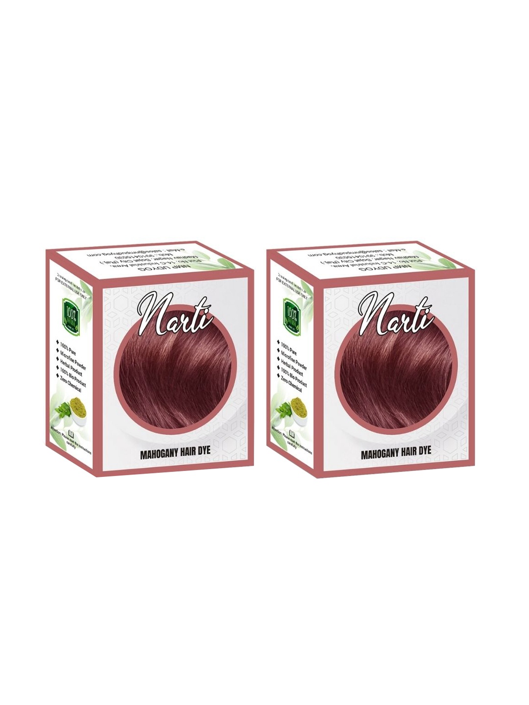 

NARTI Set Of 2 Nourishing Henna Hair Dye- Mahogany- 60g Each, Maroon