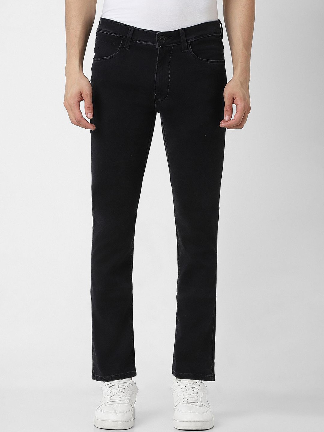

VAN HEUSEN DENIM LABS Men Cotton Mid-Rise Slim Fit Jeans, Black