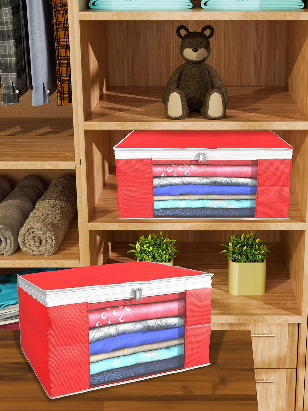 

Kuber Industries Red Set of 6 Regular Drawer Organiser Organisers