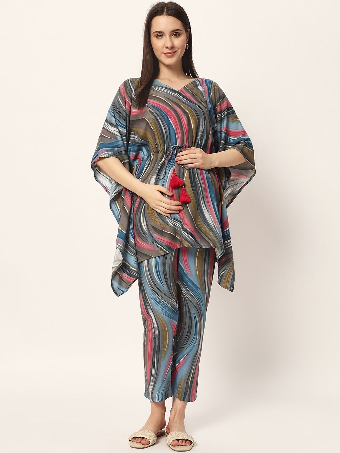 

mumzhug Women Printed Regular Pure Cotton Kurta with Palazzos, Multi
