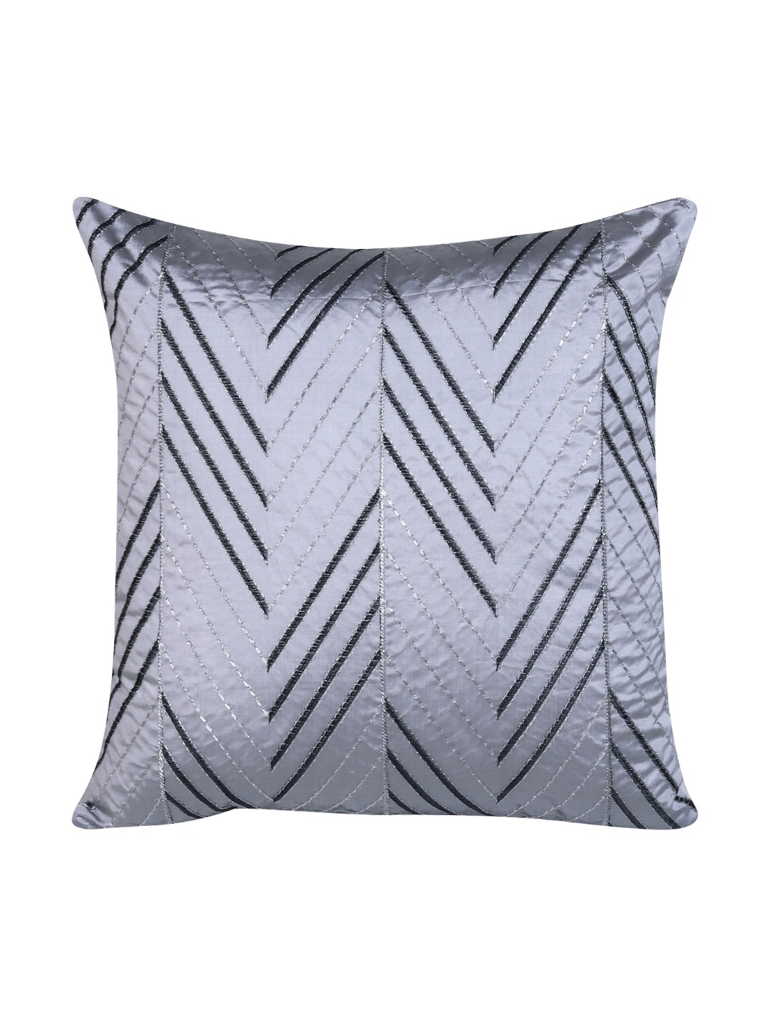 

HOME9INE Grey Set of 2 Embroidered Square Cushion Covers