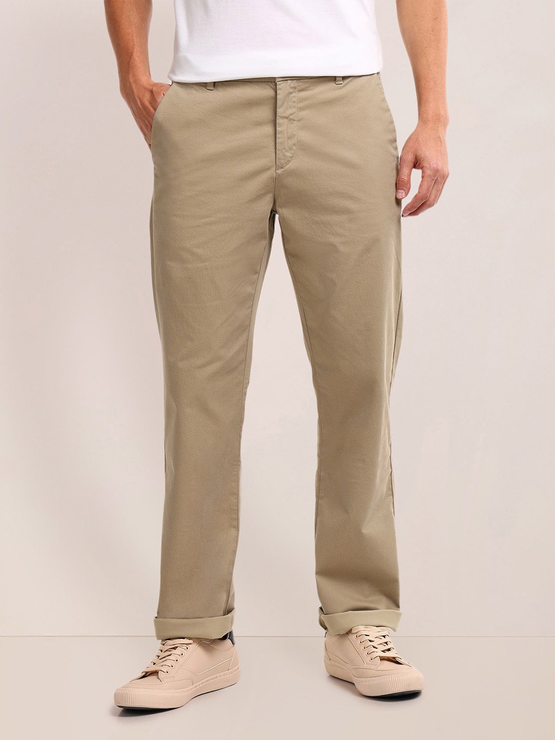 

U.S. Polo Assn. Men Classic Straight Fit Chinos Trousers, Beige