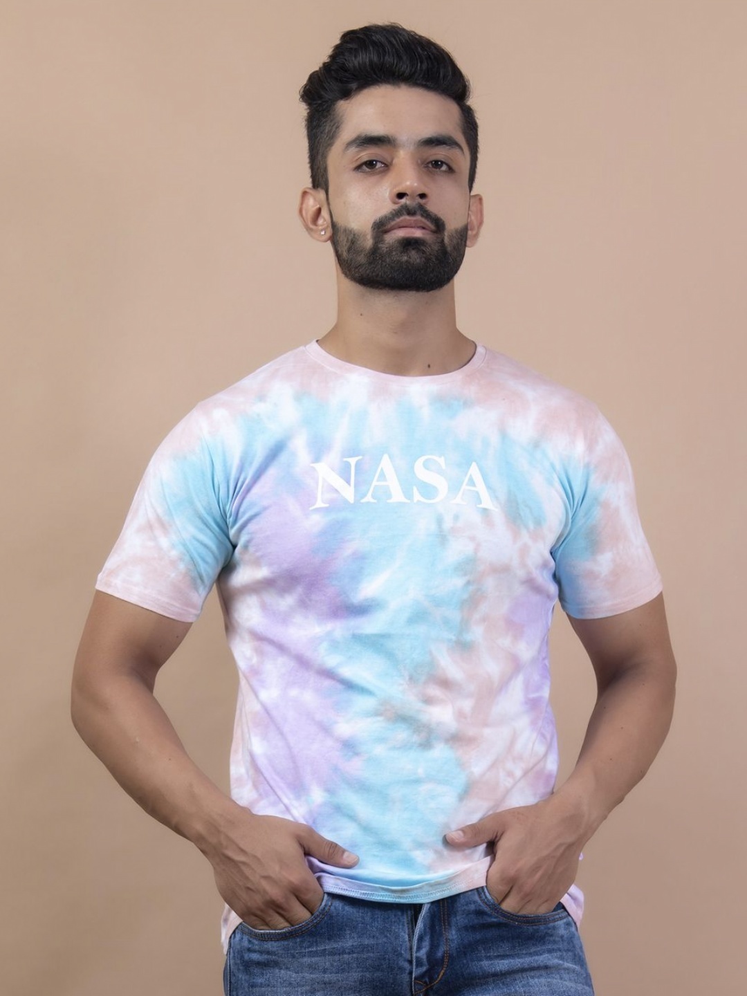 

Tistabene Men Printed Raw Edge T-shirt, Multi