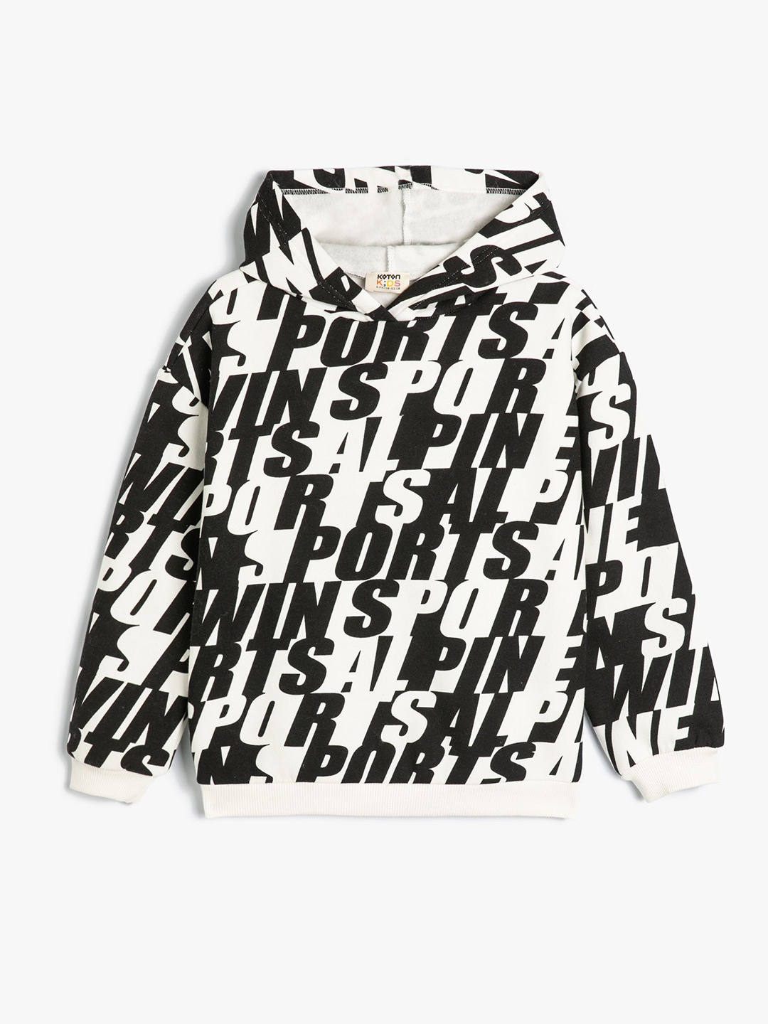 

Koton Girls Typography Printed Hooded Sweatshirt, Beige