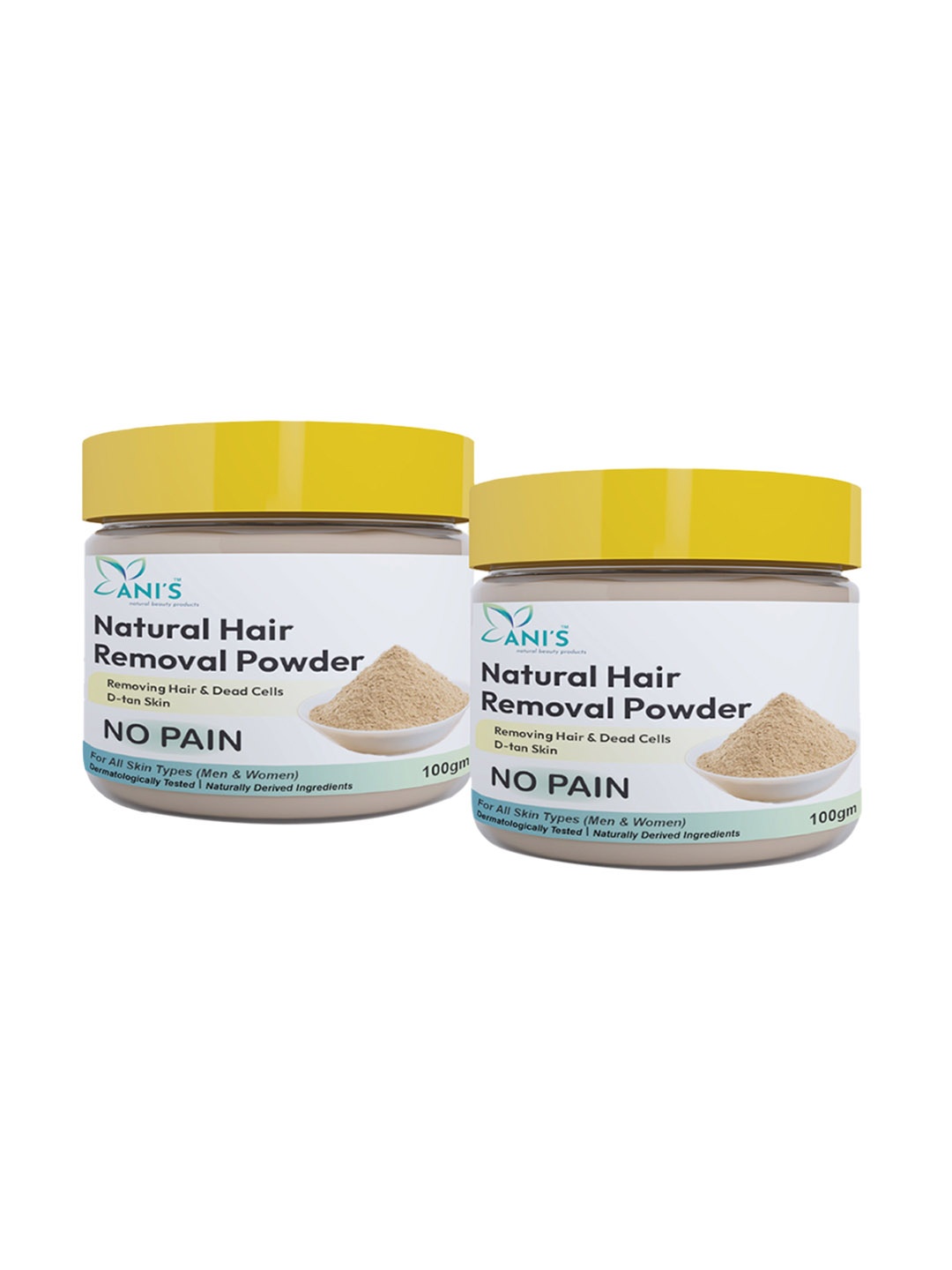 

ANI'S Set Of 2 Neem Natural Hair Removal Powder - 100g Each, White