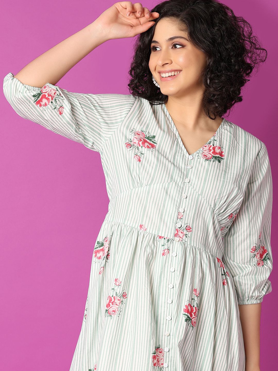 

UNLIMITED Floral Print Fit & Flare Dress, Green
