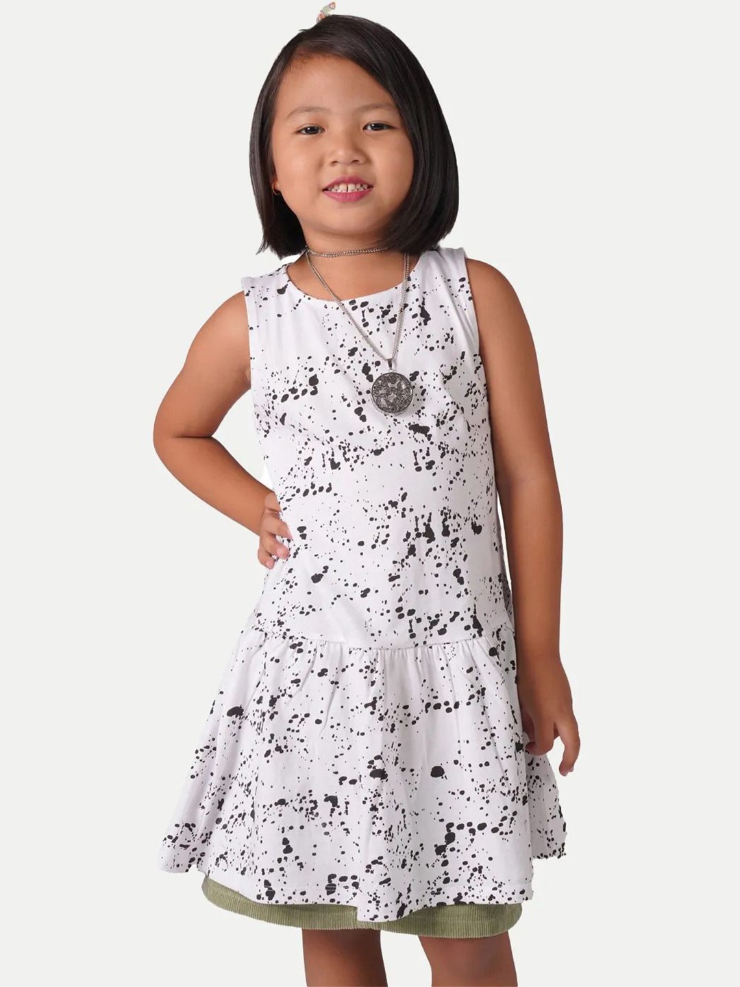 

BAESD Floral Print A-Line Dress, White