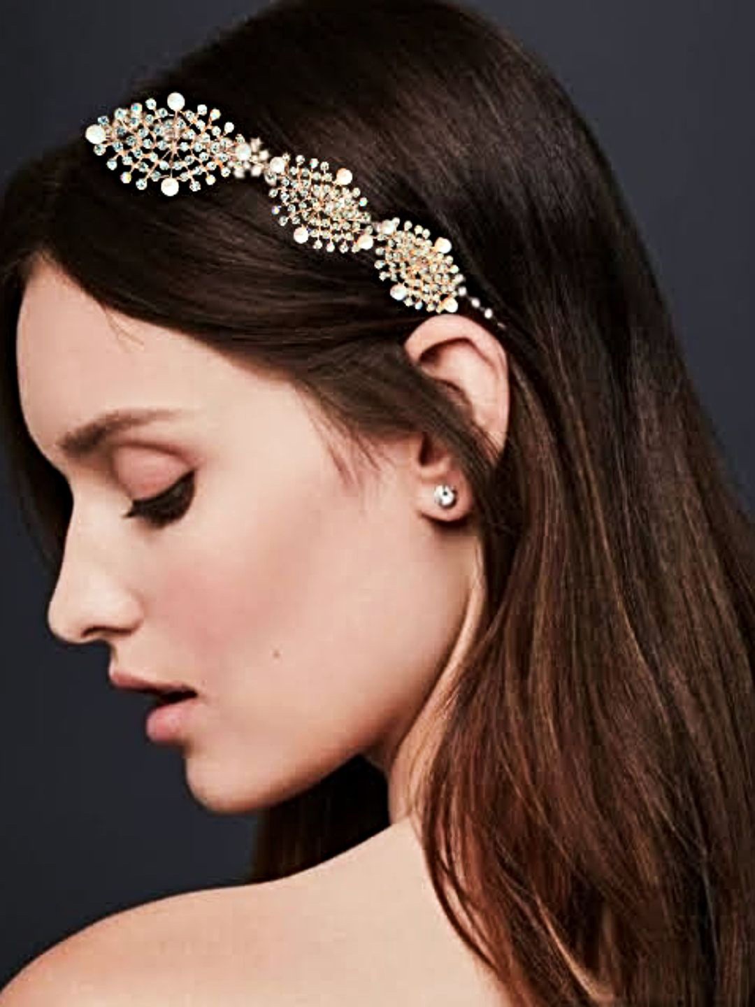

Proplady Women Embellished Tiara, Rose gold