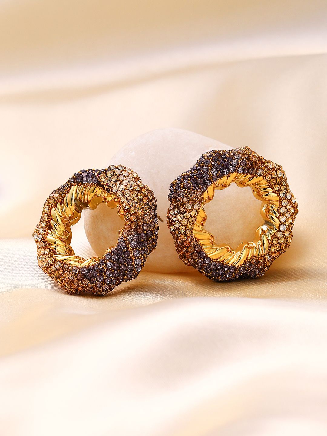 

SOHI Contemporary Studs Earrings, Gold