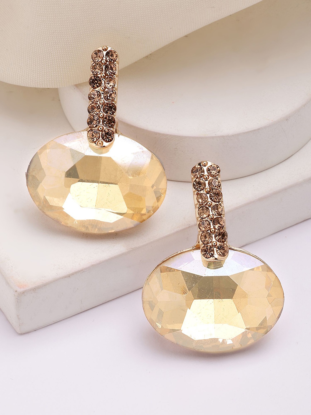 

Bohey by KARATCART Contemporary Hoop Earrings, Brown