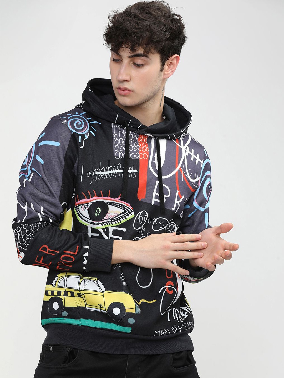 

HIGHLANDER Men Printed Sweatshirt, Black
