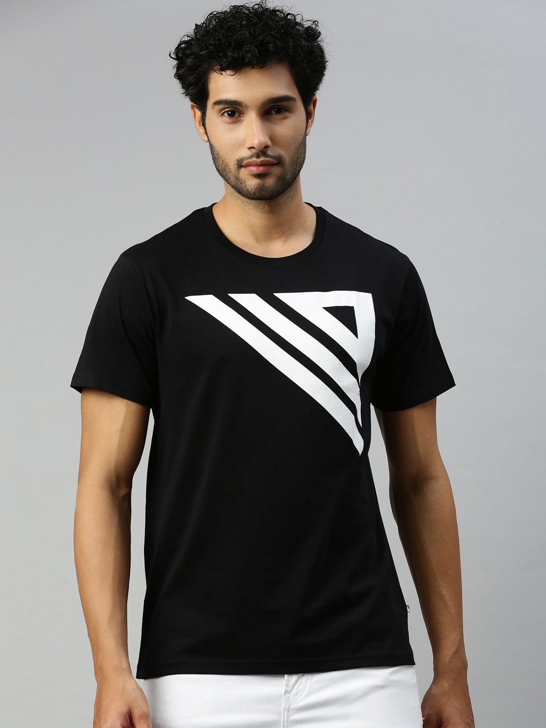 

Unibro Men 2 Printed T-shirt, Black