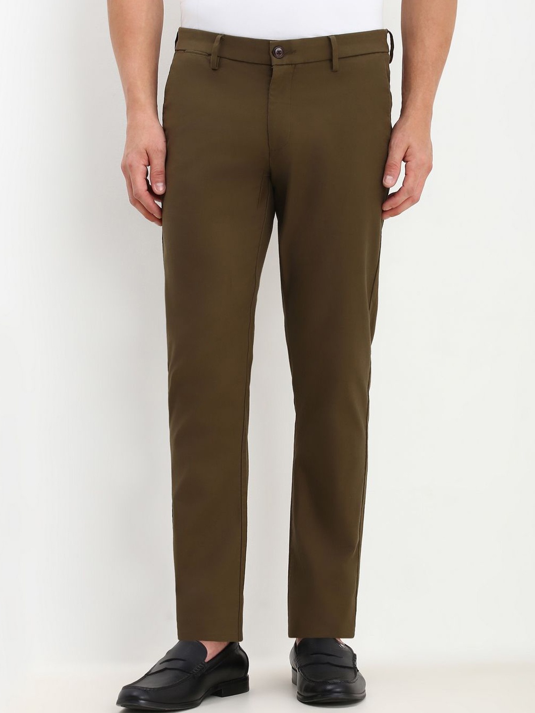 

Allen Solly Men Mid-Rise Slim Fit Trousers, Brown