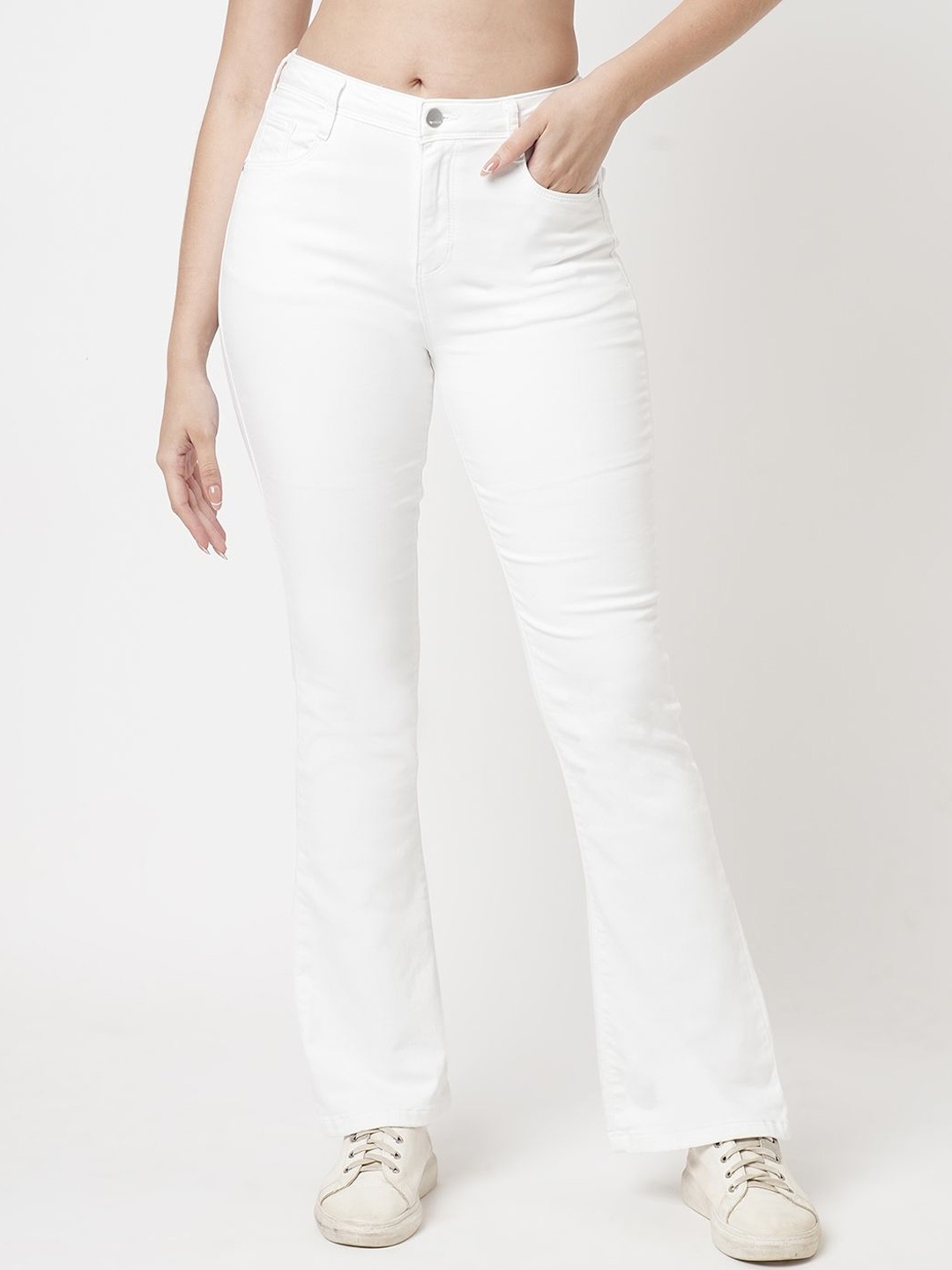 

Kraus Jeans Women Bootcut High-Rise Stretchable Jeans, White