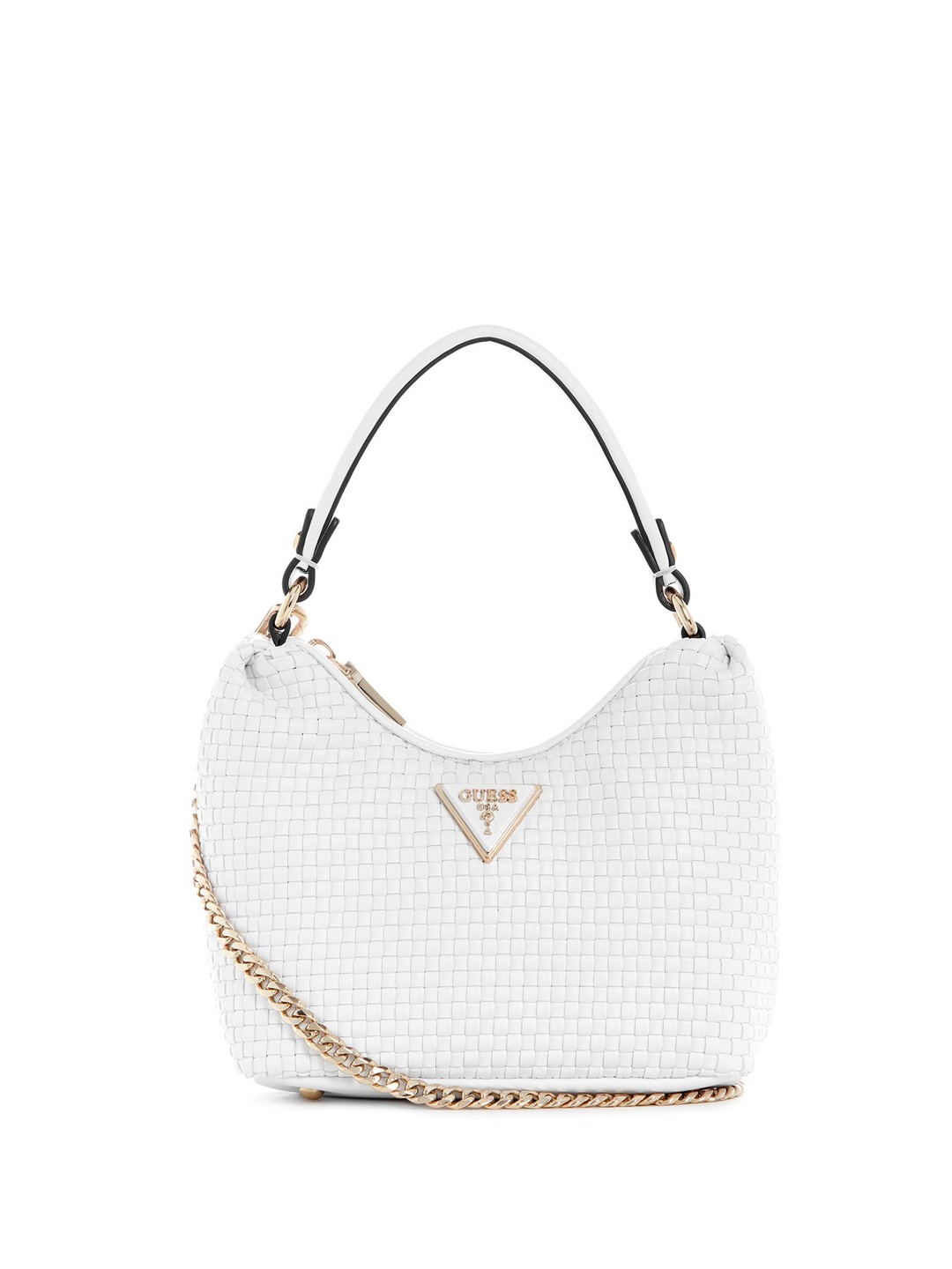 

GUESS Textured PU Bucket Hobo Bag with Quilted, White