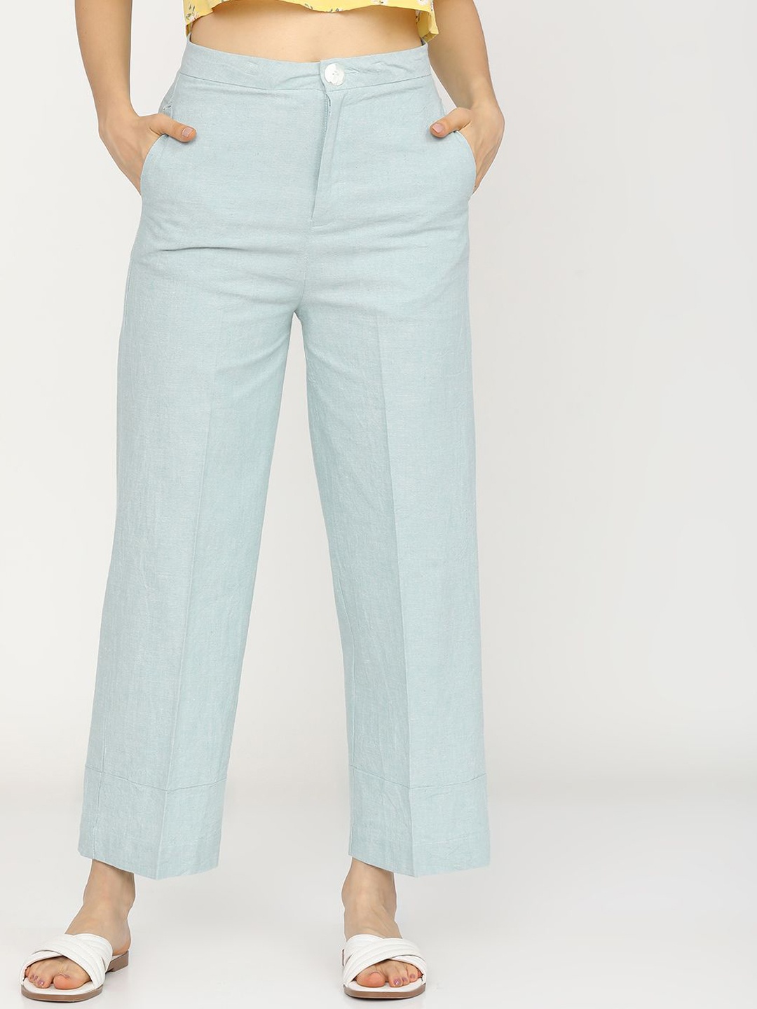 

Tokyo Talkies Women Tapered Fit Trousers, Blue
