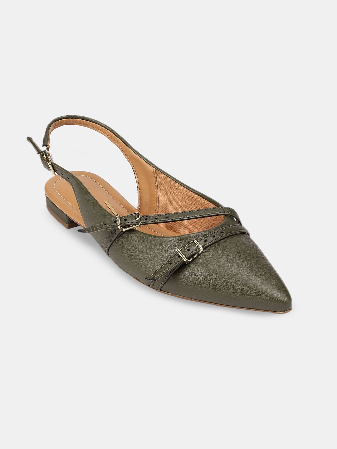 

Vizzano Women Colourblocked Mules with Buckles Flats, Olive