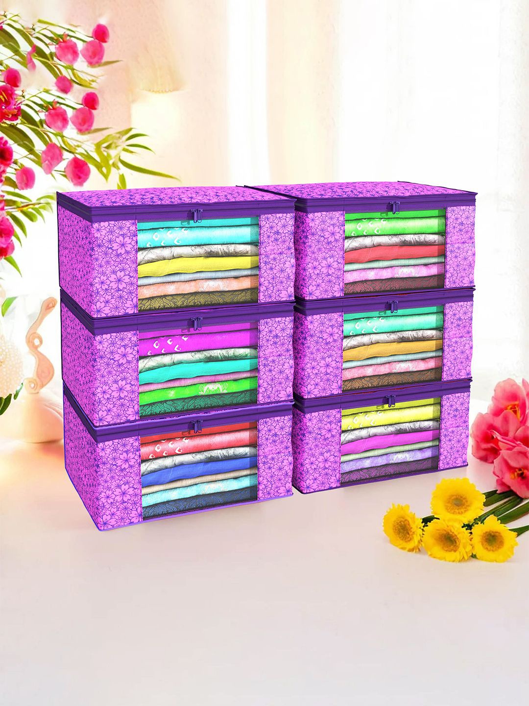 

Kuber Industries Purple Set of 6 Regular Drawer Organiser Organisers