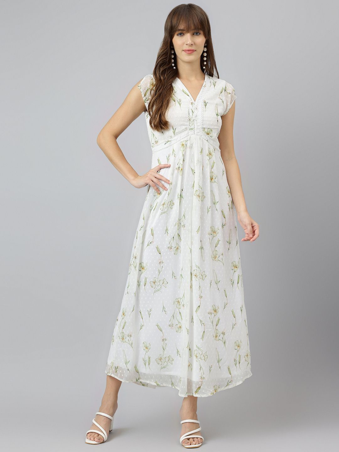 

Latin Quarters Floral Print Maxi Dress, Green