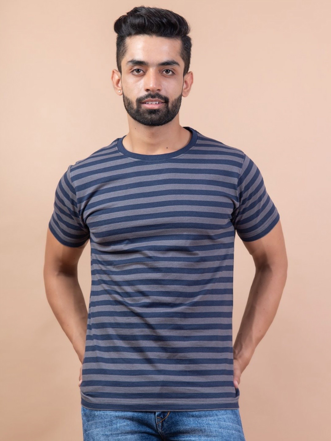 

Tistabene Men Striped Pockets T-shirt, Blue